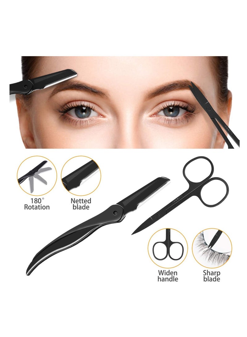 Eyebrow Kit, 8 in 1 Tweezers for Eyebrows, Professional Eyebrow Grooming Set include Stainless Steel Eyebrow Razor Eyebrow Brush Eyebrow Scissors Brown Eyebrow Pen with Travel Case - Image 4