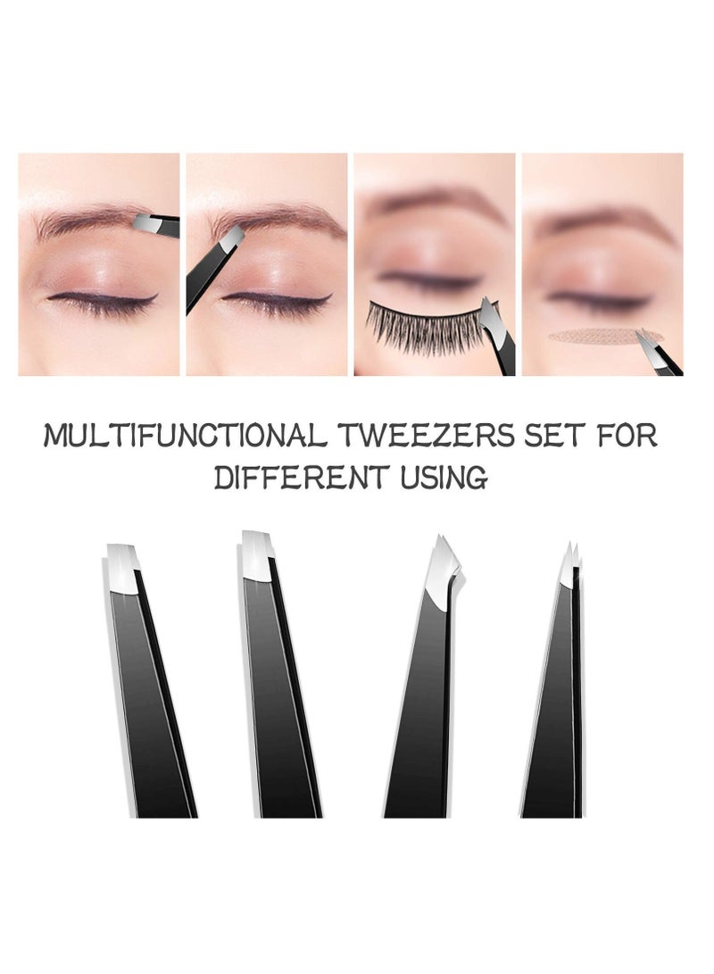 Eyebrow Kit, 8 in 1 Tweezers for Eyebrows, Professional Eyebrow Grooming Set include Stainless Steel Eyebrow Razor Eyebrow Brush Eyebrow Scissors Brown Eyebrow Pen with Travel Case - Image 3