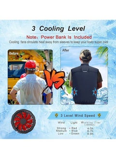 BESTIS Updated Version Cooling Vest for Men Women Hot Weather with 20000mAh Battery 12V Fans Air Conditioner Short Sleeve Jacket Fan Vest-4XL  - Image 3
