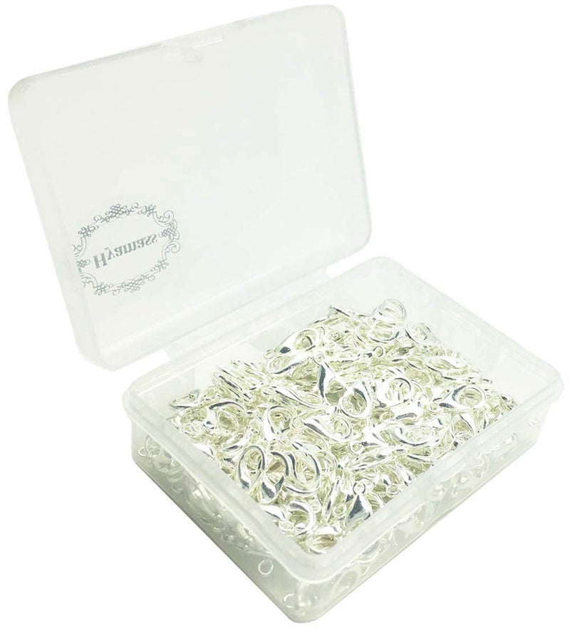 Hyamass 200Pcs Lobster Claw Clasps, 12x7mm Metal Alloy Lobster Clasps, Lobster Clasps for Jewelry Making,Keychains,Bracelet and for DIY Jewelry Necklace Clasps and Closures(Silver) - Image 3