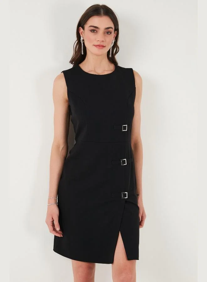 Lela  Lela Standard Fit Belted Crew Neck Mini Dress Women's DRESS 611EL1964 for Women | Best Price UAE