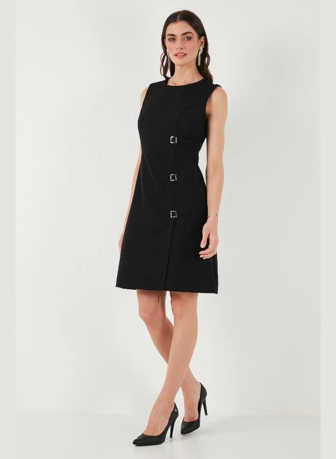 Lela  Lela Standard Fit Belted Crew Neck Mini Dress Women's DRESS 611EL1964 for Women | Best Price UAE