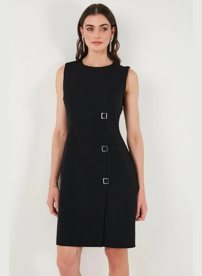 Lela  Lela Standard Fit Belted Crew Neck Mini Dress Women's DRESS 611EL1964 for Women | Best Price UAE