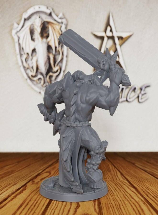 AUSPDICE Tabletop Unpainted Miniatures for Fantasy Role Playing & TTRPG - 32mm Scale Dark Warrior Minis Figurine for Dungeon Masters, Miniature Game RPG Accessory Figure - 5.6cm Demon Warrior (AS288) - Image 3