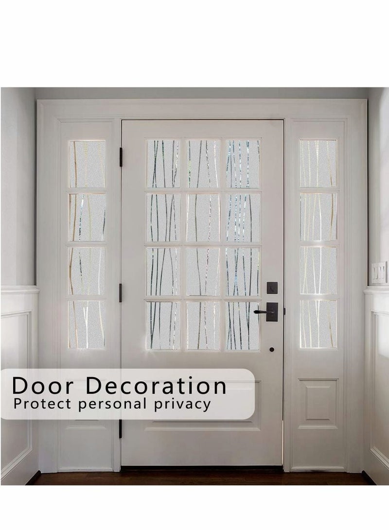KASTWAVE Window Film Frosted Privacy Decal Decorative Cling No Glue Removable Stickers for Home Office(45 x 200cm) - Image 3
