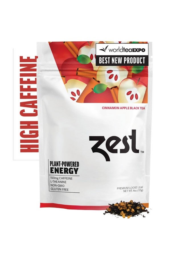 Zest 150mg High Caffeine Energy Loose Leaf Blend - Cinnamon Apple Black Tea - 4 Oz - All Natural Strong Flavored Healthy Coffee Alternative Highly Caffeinated Substitute - Perfect for Keto Diet - pzsku/Z572201B14B6913F12FCCZ/45/_/1740982840/59251a21-8d28-4901-a2da-c590c9a6e5a3