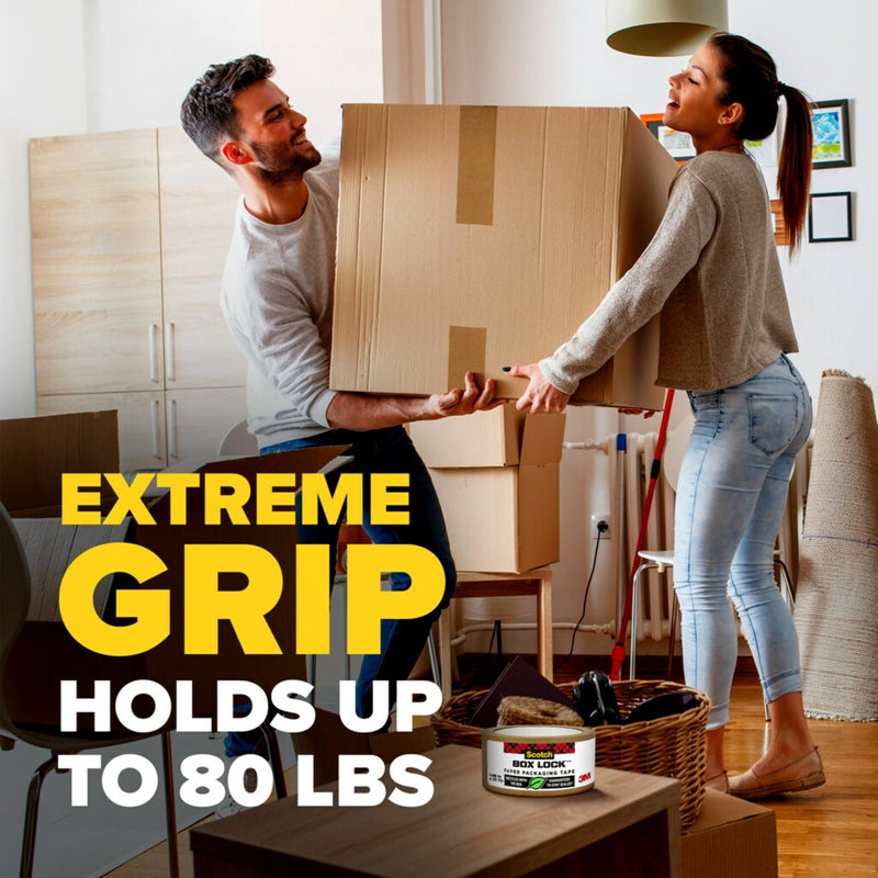 Scotch Box Lock Paper Packing Tape, Kraft Brown, Extreme Grip Kraft Paper Tape That Recycles with The Box, Moving Supplies, 1.88 in. x 25 yd., 8 Tape Rolls - Image 3