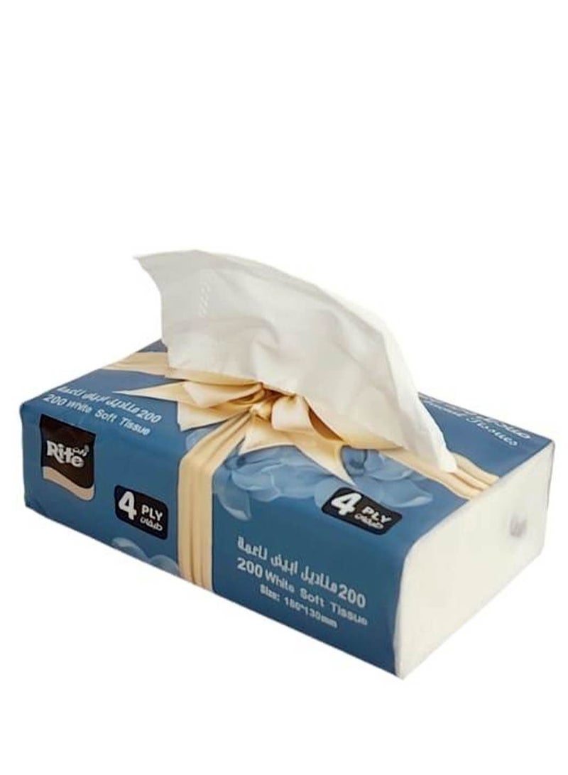 Rite Tissues 12 Boxes 2400 Tissues Ostrich Wood Fiber 4 Ply Durable Soft Economical KM-11824 - Image 2