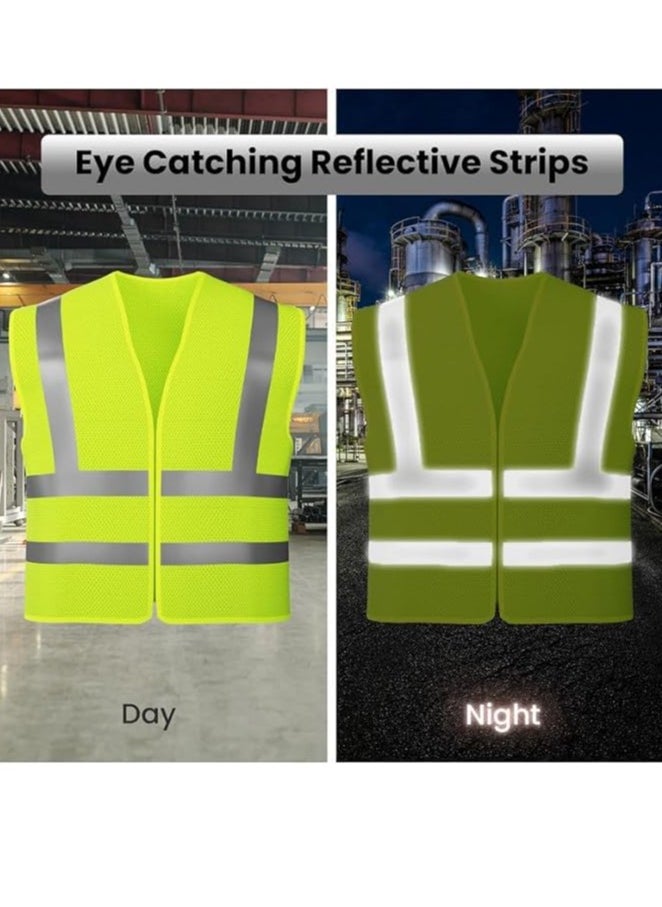Vaultex High Visibility Reflective Safety Vest With Breathable Mesh Material Heavy Duty Safety Vest  - Image 4