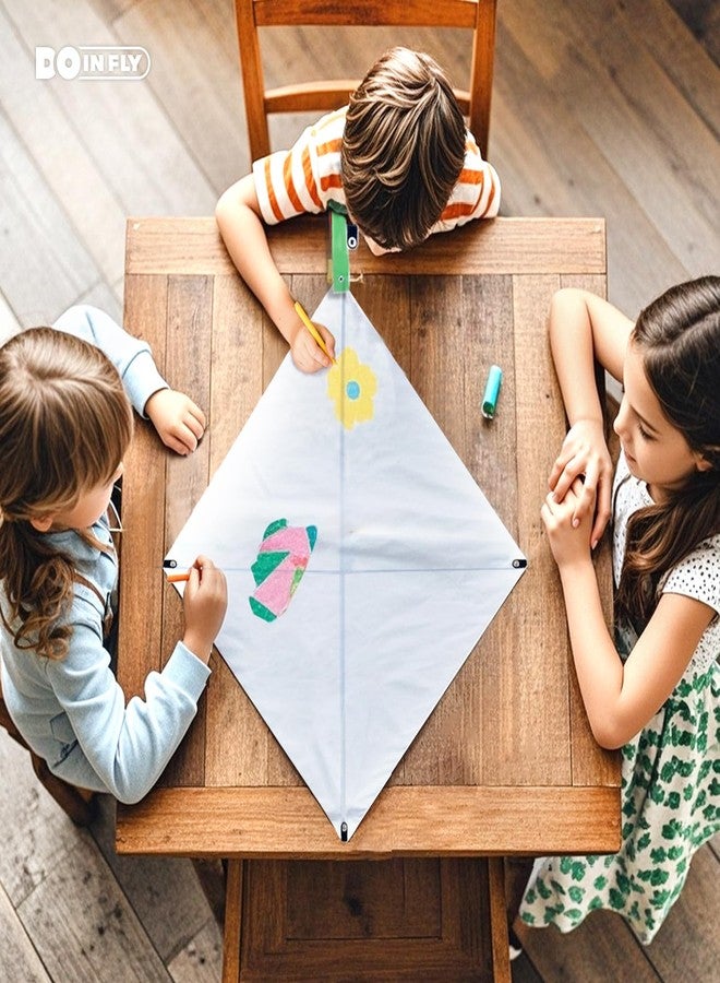 Doinfly Kite Making Kit for Adults & Kids: 3 Pack DIY Blank White Diamond Kites, Bulk Kite Paper for Painting, Easy to Fly for Beach, Party, Outdoor Activities - Image 5