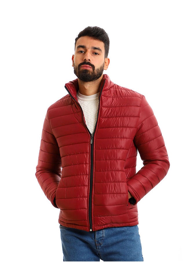 WHITE RABBIT - Zipper Full Sleeves Puffer Jacket - Red - Image 1