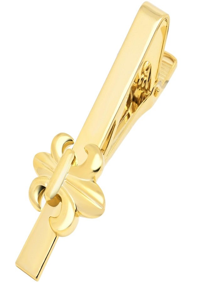 ZEEY Unique Flower Shaped Lady Men Tie Clip In Gift Case Golden Men's Tie Pin Bar for Regular Necktie Daily Business Anniversary Wedding Occasions - Image 1