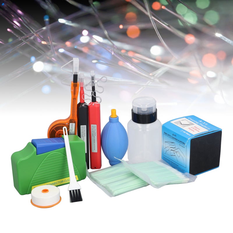 12 Pcs Fiber Optic Cleaning Kit 1.25mm 2.5mm SC FC ST LC MU MPO MTP Optical Fiber Connector Cleaner - Image 1