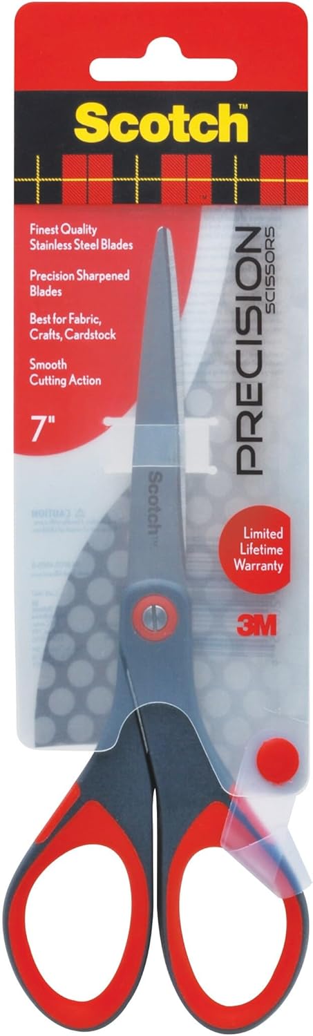 Scotch Precision Scissors 7 in (18 cm) - Stainless Steel Blades with Ergonomic Comfort Grip - Image 1