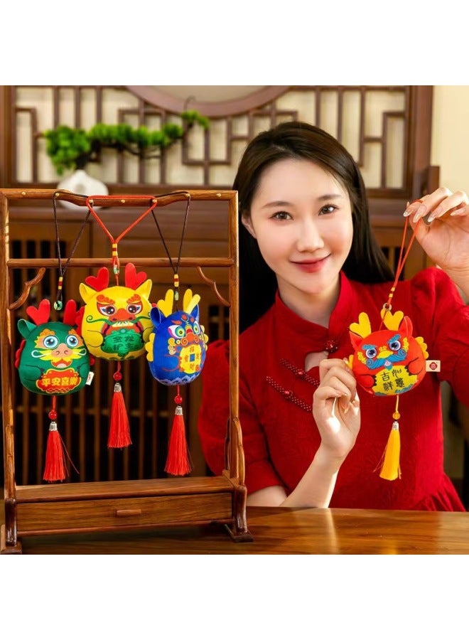Dragon Year Mascot Digital Printing Dragon Plush Toy Doll Pendant Company Open Door Red Gift Doll-Specifications:Four-color Mix And Match Random One  - Image 4