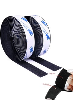 3M 2 Pcs Strong Sticky Tape, 2.5cm×5m Waterproof Velcro Tape Strips, Heavy Duty Double Side Mounting Tape, Suitable for Organizing Window Screens, Power Strips, Picture Frames, and More Uses  - Image 1