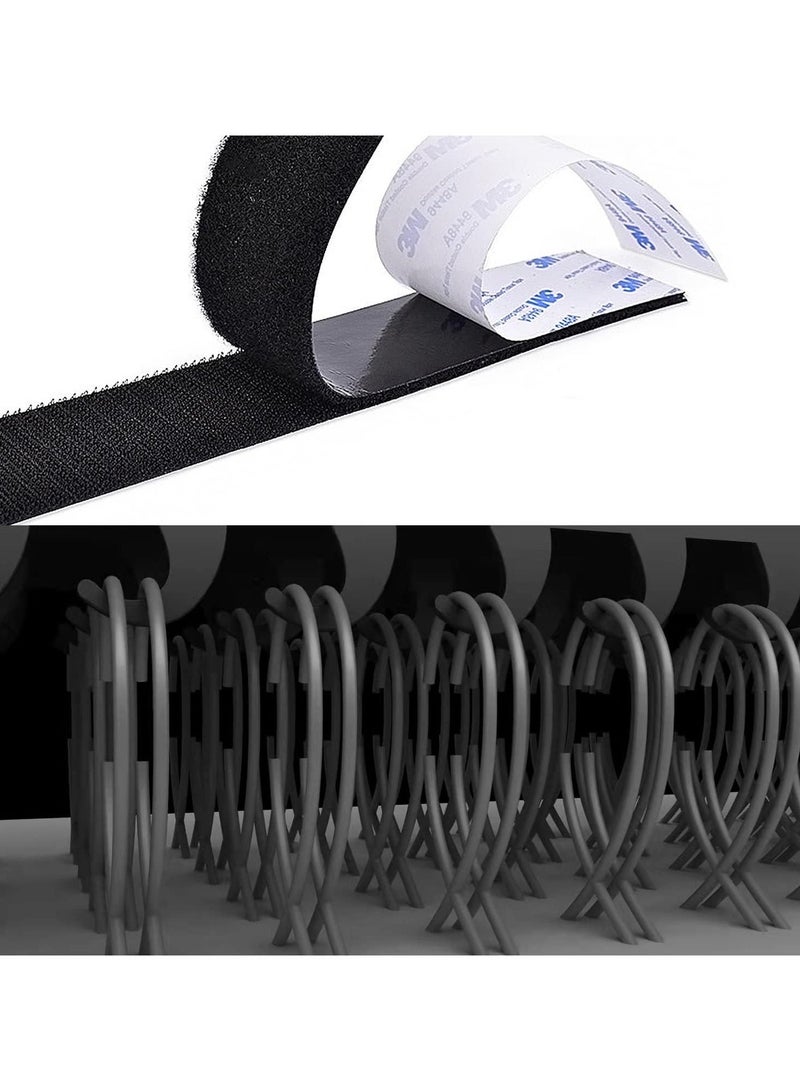 3M 1 Pair Self Adhesive Interlocking Strip Hook and Loop Tape, 2.5cm x 5m Heavy Strong Sticky Tape, Duty Nylon Mounting Tape with Strong Waterproof Bond, Double Sided Fastener Strips for Carpet & Rug Fixation, Picture Hanging and Cable Organization for Home Office, Black - Image 5