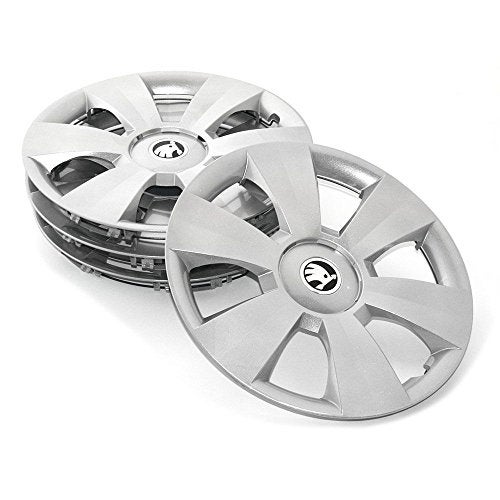 Skoda 6V0071455 Hub Caps 15 Inch Dentro 4X Wheel Trims - Image 1