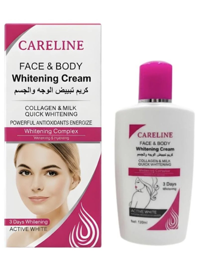 Face Body Whitening Cream With Collagen Milk 120 ml