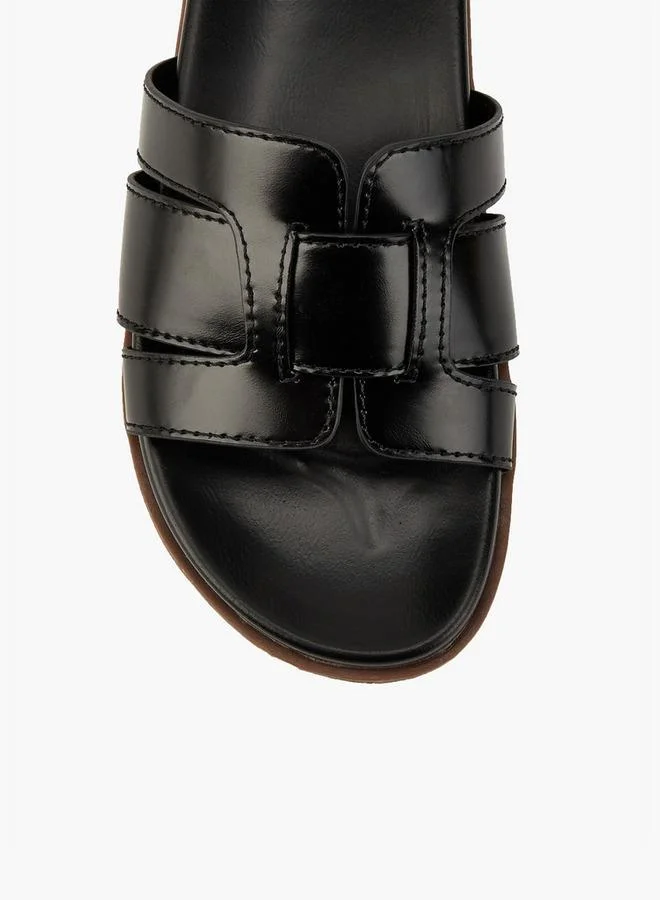 Flora Bella By Shoexpress Panelled Slip-On Sandals