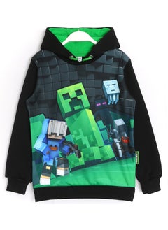 DobaKids 3D Minecraft Printed Long Sleeve 3 Thread Boys Sweatshirt Hoodie 