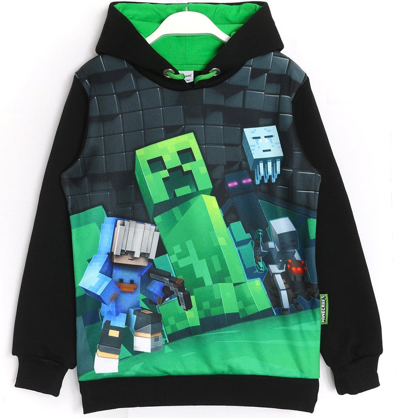 DobaKids 3D Minecraft Printed Long Sleeve 3 Thread Boys Sweatshirt Hoodie