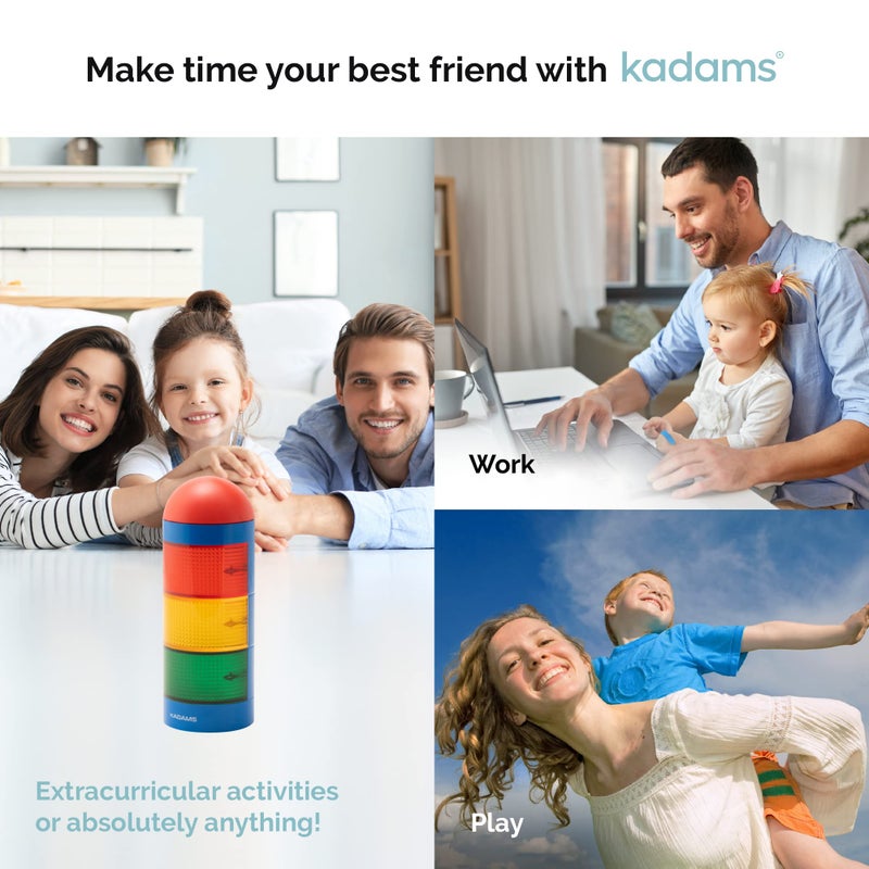KADAMS Visual Timer for Kids with Audio Pre-Alarm - Traffic Light Alarm for Kids Toddler Teachers Classroom Home Time Management Tool 24hr Countdown Pause Memory Function - Image 5