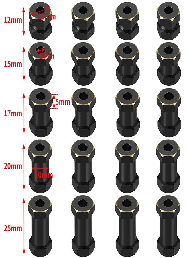 MOHERO 4Pcs Brass 12mm (+17mm) Wheels Hex Hub Extension Hex Drive Adapter for All RC Car Which with 12mm Hex and 1/10 RC Crawlers Axial SCX10 90046 D90 - Image 3