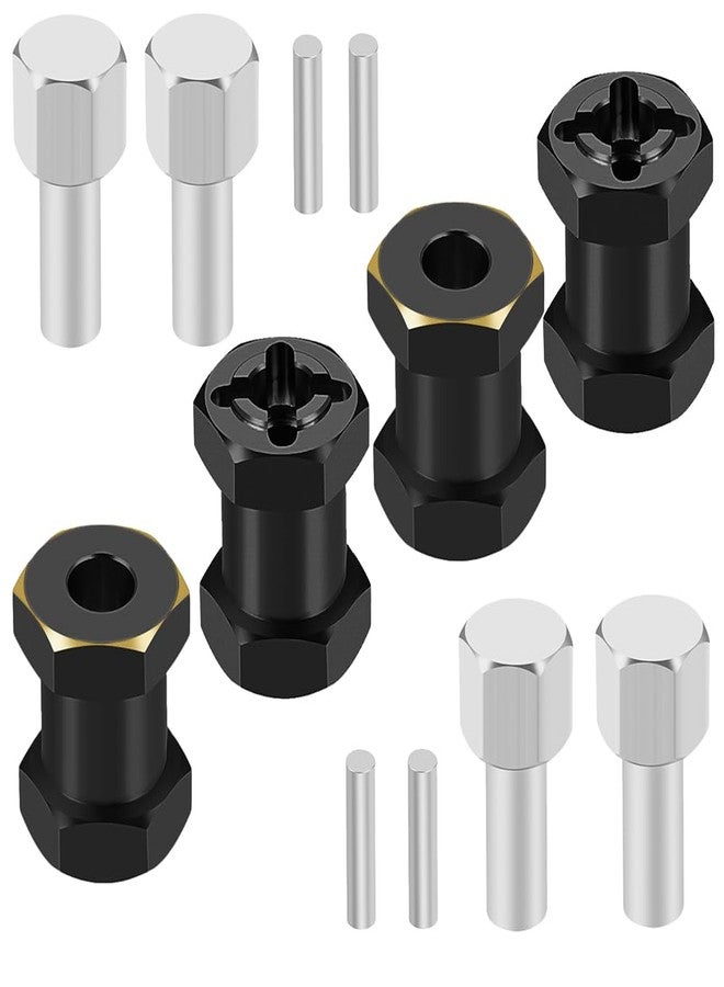 MOHERO 4Pcs Brass 12mm (+17mm) Wheels Hex Hub Extension Hex Drive Adapter for All RC Car Which with 12mm Hex and 1/10 RC Crawlers Axial SCX10 90046 D90 - Image 4