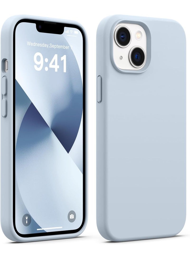 جراب سيليكون متوافق مع iPhone 13 Mini، حماية كاملة للجسم، جراب سيليكون سائل ناعم مضاد للصدمات لهاتف iPhone 13 Mini (2021) 5.4 (أزرق فاتح) - Image 1