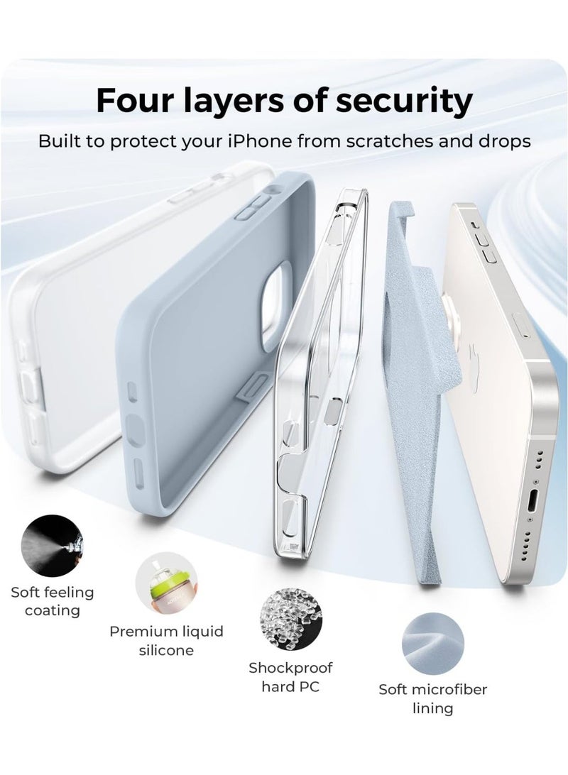 جراب سيليكون متوافق مع iPhone 13 Mini، حماية كاملة للجسم، جراب سيليكون سائل ناعم مضاد للصدمات لهاتف iPhone 13 Mini (2021) 5.4 (أزرق فاتح) - Image 4