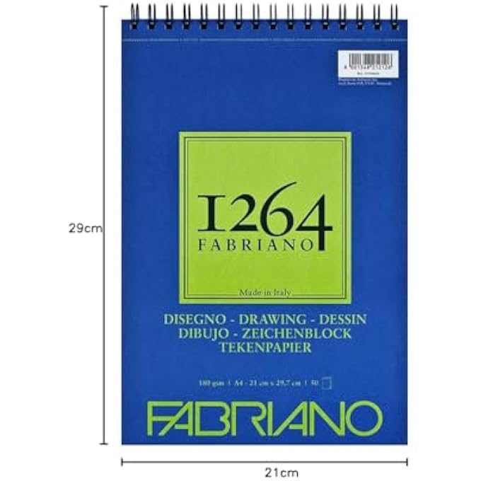 DISEGNO 19100646 SPIRAL BOUND SKETCH PAD 1264 180 G/M² DIN A4 50 SHEETS NATURAL WHITE SATIN PAPER WITH MEDIUM GRAIN ACID FOR ALL DRYING TECHNIQUES - Image 5