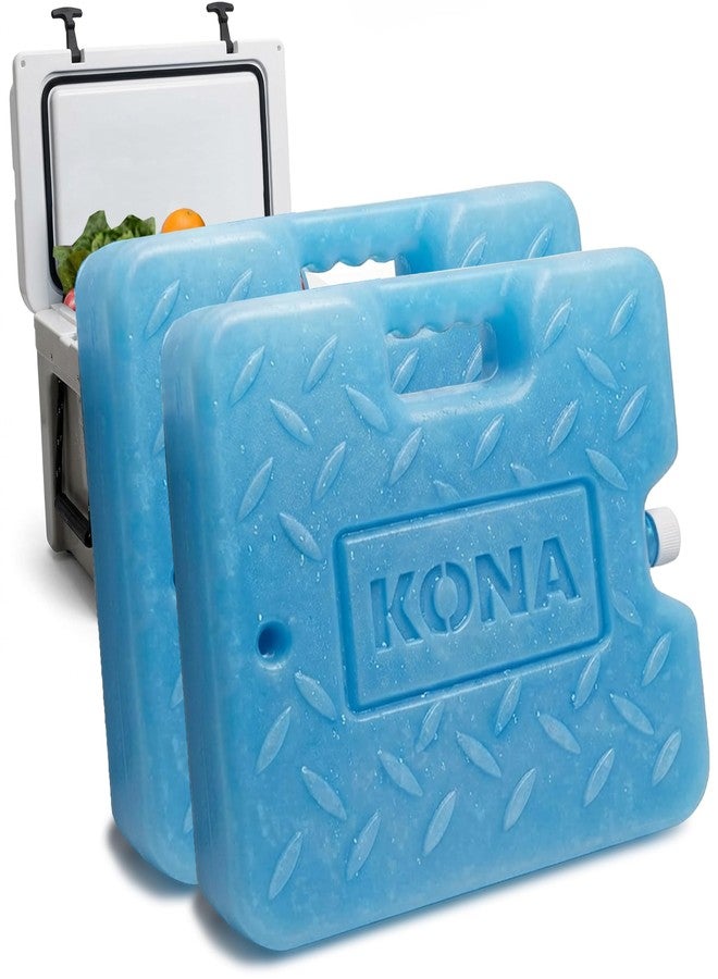 Kona Blue Ice Large Ice Packs for Coolers - Long Lasting Design - Refreezable Reusable Cooler Ice Pack (2) - Image 1