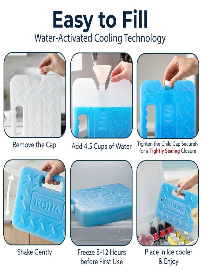 Kona Blue Ice Large Ice Packs for Coolers - Long Lasting Design - Refreezable Reusable Cooler Ice Pack (2) - Image 5