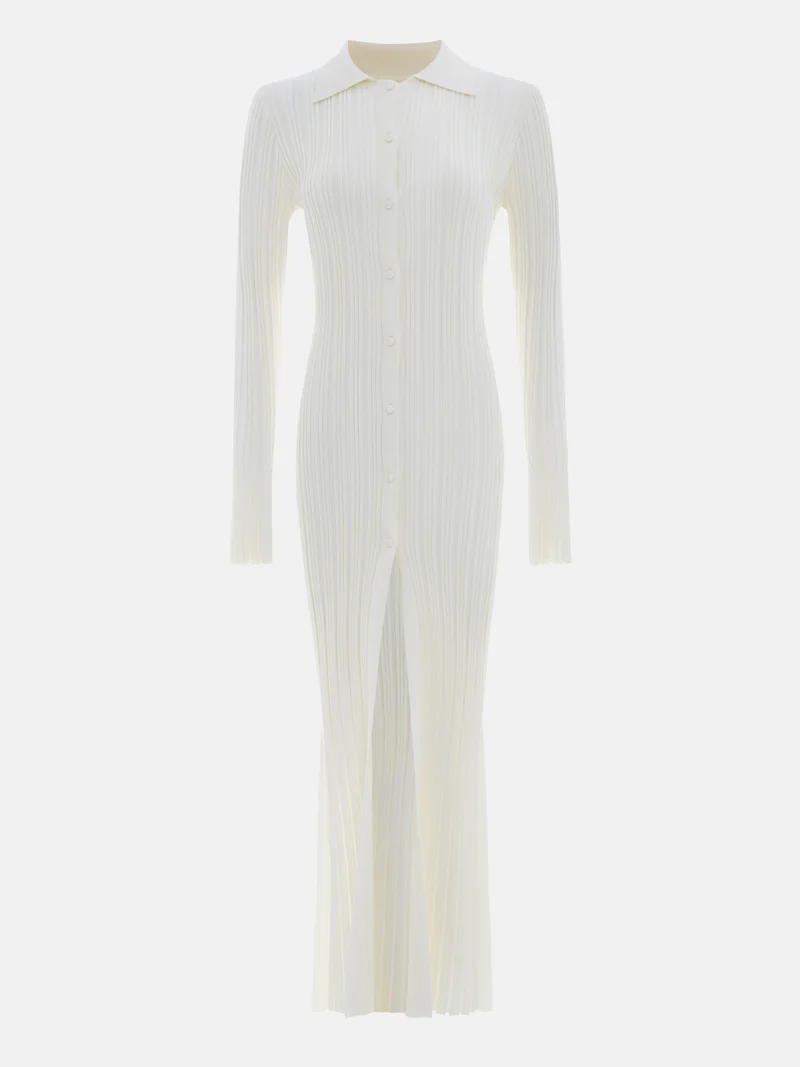 Lichi Midi knitted cardigan with lapel collar