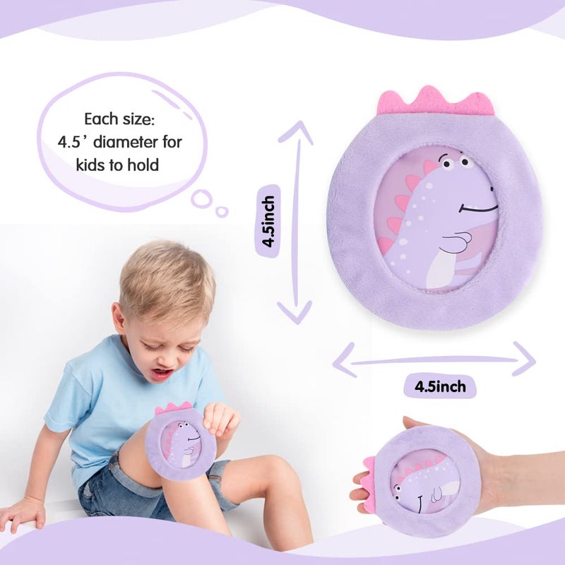 Hilph Kids Ice Packs for Boo Boos, 3 Pack Reusable Gel Hot Cold Packs for Toddlers and Babies, Cute Soft Plush Cover with Hot Cold Compress Pack for Pain Relief, Bump, Bruise, First Aid (Dinosaur) - Image 4