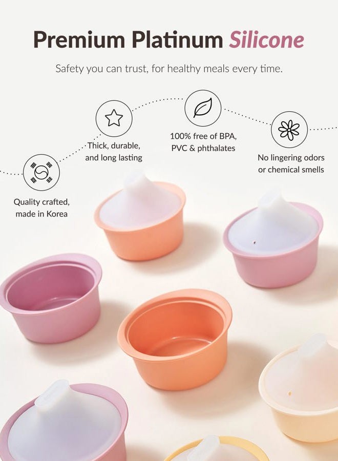 Moyuum Silicone Microwave Steamer | Made in Korea, Baby Food Maker Bowl with Lid, Egg and Vegetable Steam Cooker, Japanese Donabe Inspired Cooking Pot, Dishwasher Safe (Small, Oatmeal) - Image 3