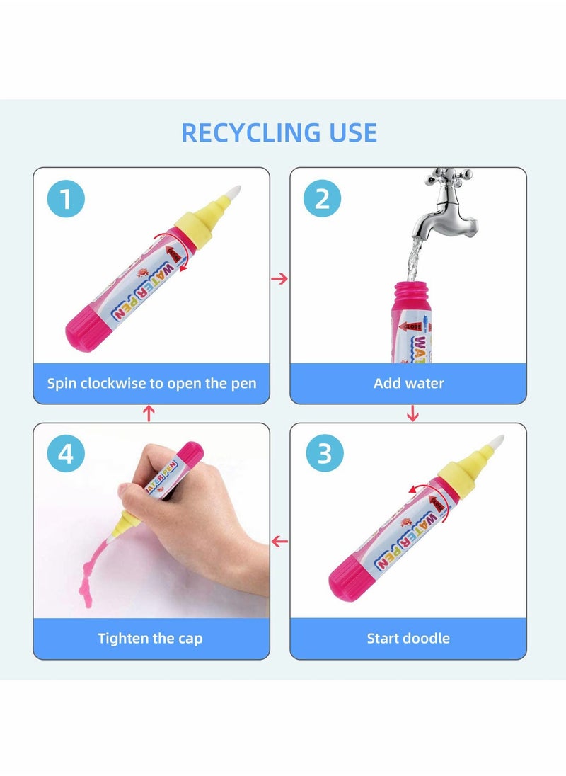 KASTWAVE Water Drawing Books Mess Free Coloring Books for Toddlers Water Doodle Painting Board with Pen Educational Toys Birthday Gift for Kids Girls Boys Dinosaur Cartoon Vehicle  - Image 5