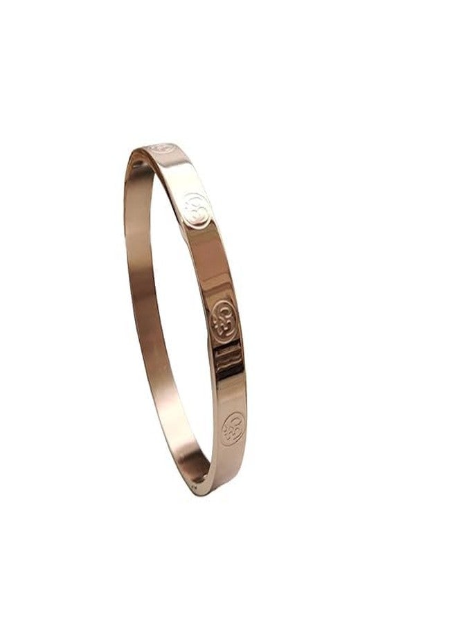Amaal Bracelet for Men Stylish | Rose Gold Kada for men golden Aum Om Bracelets for Men Boys | Bracelet for Boys Stainless Steel Kadas 8 mm | Waterproof, Anti-tarnish,Rust free,Skin friendly 747 - Image 1