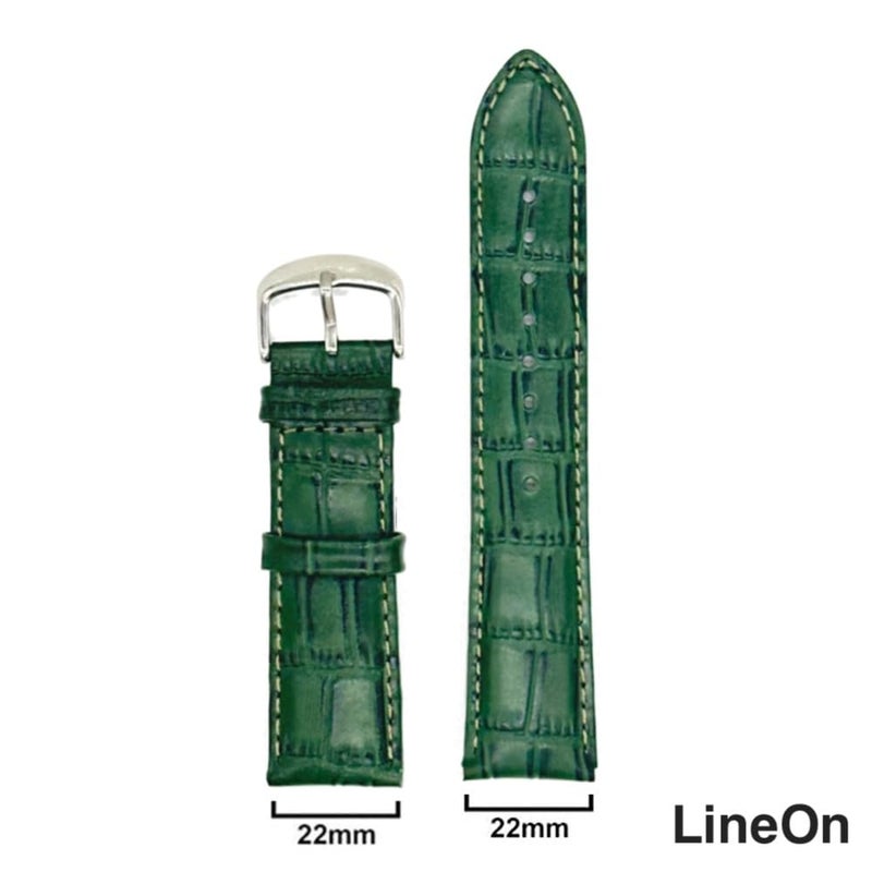 Lineon 22mm Half Padded Genuine Leather Mens Watch Strap For Branded Watches Compitable with Titan, Timex, Casio, Sonata, Tool and Pins Include - Image 3