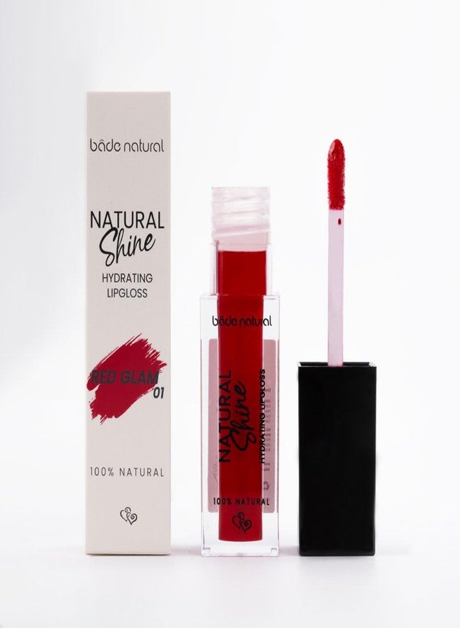 Bade Natural Moisturizing Lip Gloss Red Glam 01 - High-Shine Hydrating Lip Color, Smooth Lightweight Glossy Finish for Everyday Wear - Image 1