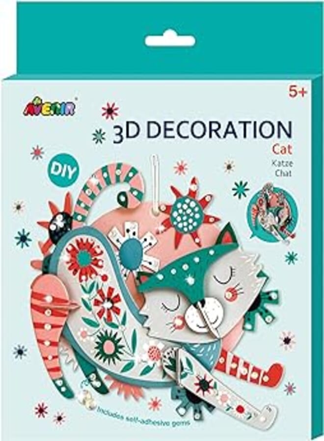 Avenir Avenir 6305070, 3d decoration cat, creative kit, craft set for children from 5 years