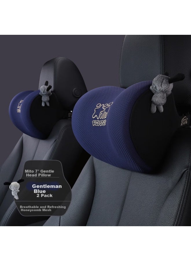Icaroom Car Headrest, Space Memory Foam Neck Support Pillow, All-season Universal Car Cushion, T-663ms Gentleman Blue - Image 4