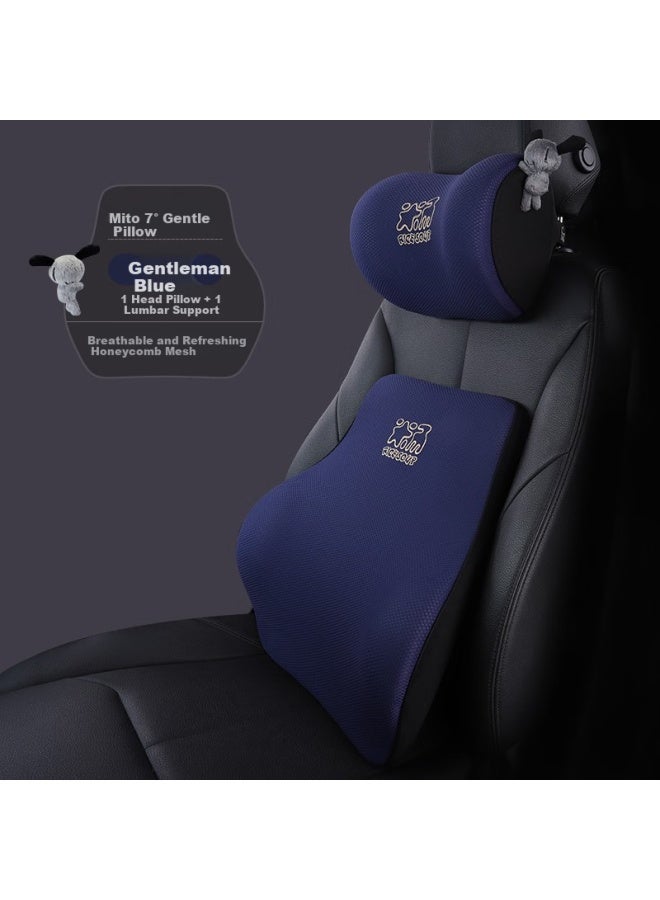 Icaroom Car Headrest, Space Memory Foam Neck Support Pillow, All-season Universal Car Cushion, T-663ms Gentleman Blue - Image 3