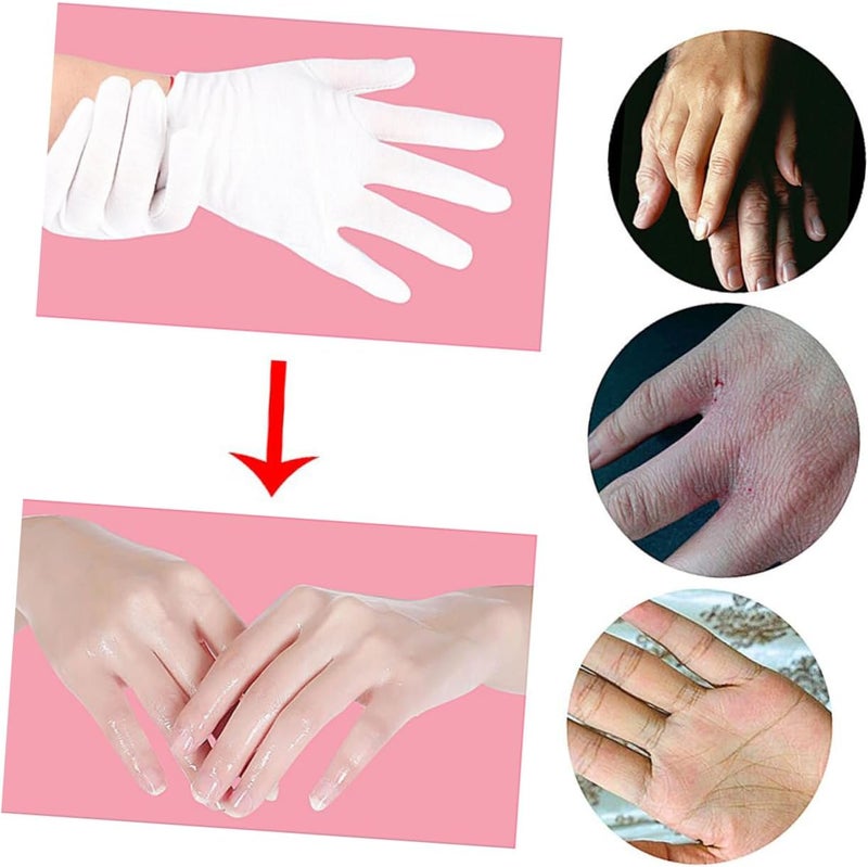 Moisturizing Gloves 18 Pairs Size L Protective Hand Care Hydrating Spa Gloves for Dry Skin Repair Suitable for Home Use - Image 2