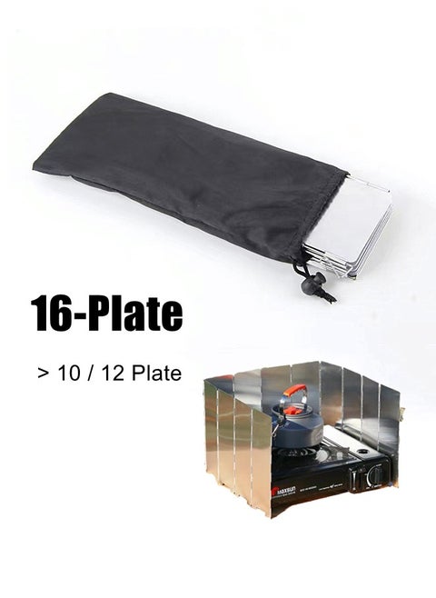 16-Plate Foldable Outdoor Camping Stoves Windscreen And Storage Bag