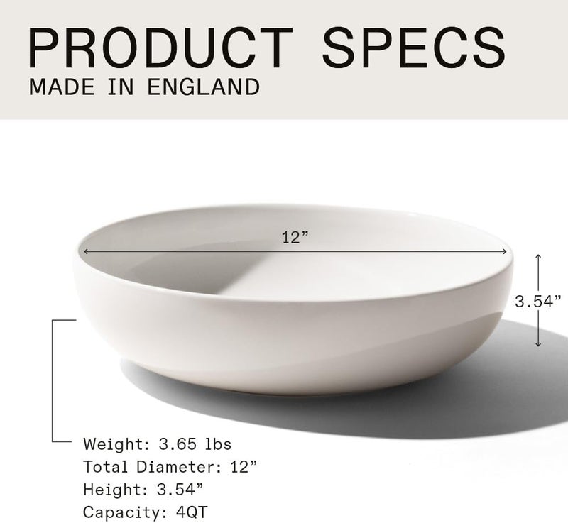 Madein Made In Cookware  Serving Bowl  White  Porcelain England - Image 5