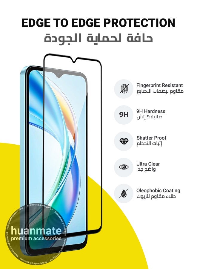 huanmate 2 Pieces Honor X5b Screen Protector – Premium Edge to Edge Tempered Glass, High Transparency, Delicate Touch, Anti-Explosion, Smooth Arc Edges, Easy Installation - Image 2