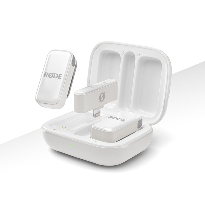 RODE RÃ˜DE Wireless Micro - Compact Wireless Microphone, Two Mics with Charge Case for Smartphone Content Creation - Lightning, White - Image 4