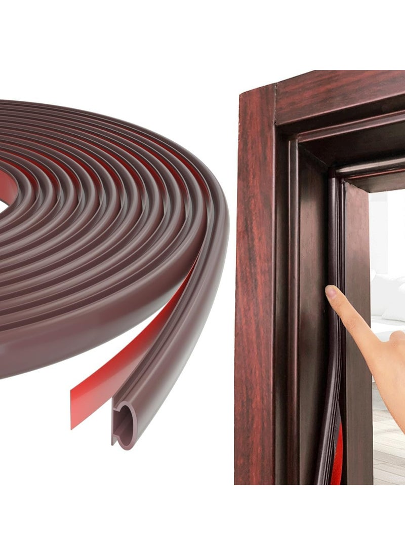 Generic - Rubber Weather Stripping Door Seal Strip, Door Rubber Weather Seal Strip, Self-Adhesive Door Weatherstripping Soundproofing Door Seal Strip for Windows(6m, brown) - Image 1